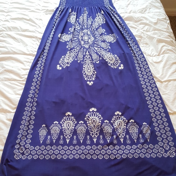 S Blue Floral Maxi Sundress - Picture 4 of 5